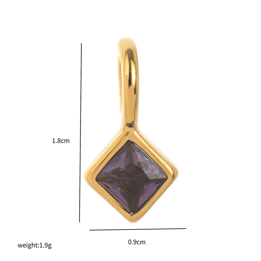 Multi Shape 12 Birthstones Pendant Gold Plated DIY JX061404M