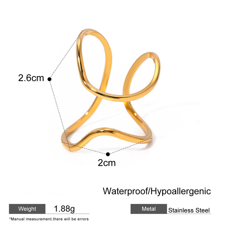 Irregular Line Open Ring