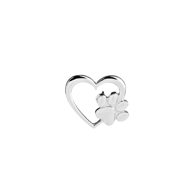 Popular Heart and Paw Print Brooch JLTC1289