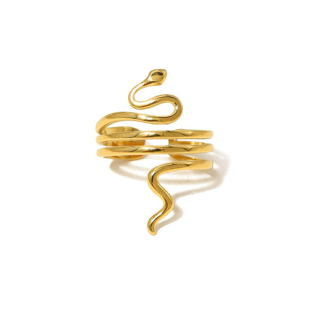 Gold Plated Stainless Steel Snake Ring JSR23072702