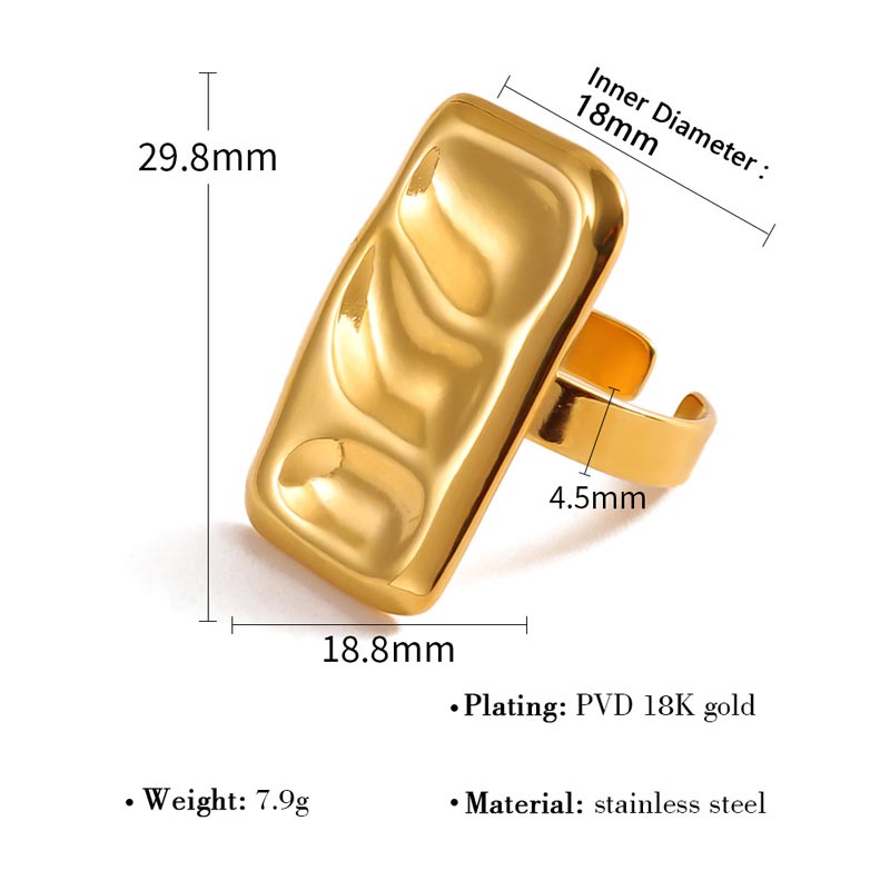 Textured Rectangle Open Ring JSR020016