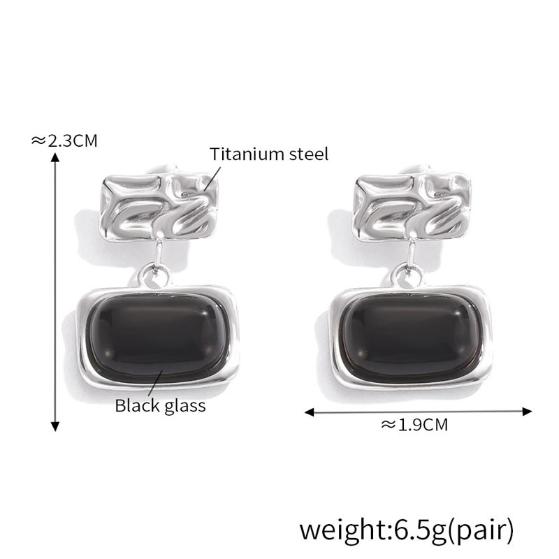Square Glass Stud Earrings