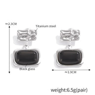 Square Glass Stud Earrings
