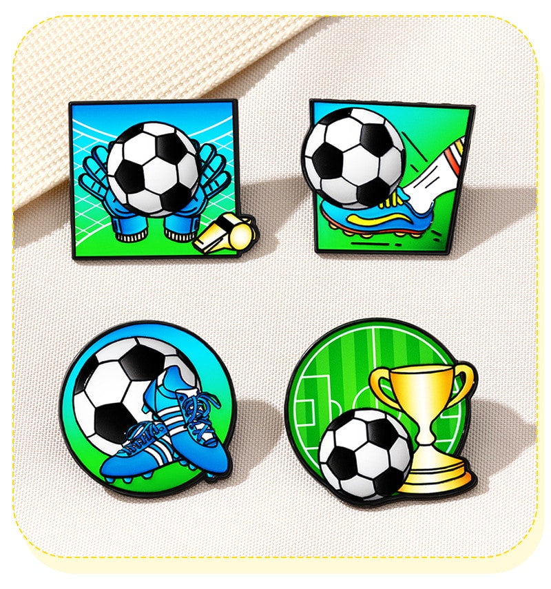 Football Pin Set | Anti-Loss Brooch | Zinc Alloy Fashion
