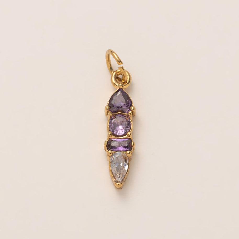 DIY 12 Months Birthstone Zircon Pendant 18K Gold JX24111602M