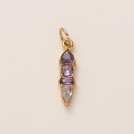 DIY 12 Months Birthstone Zircon Pendant 18K Gold JX24111602M