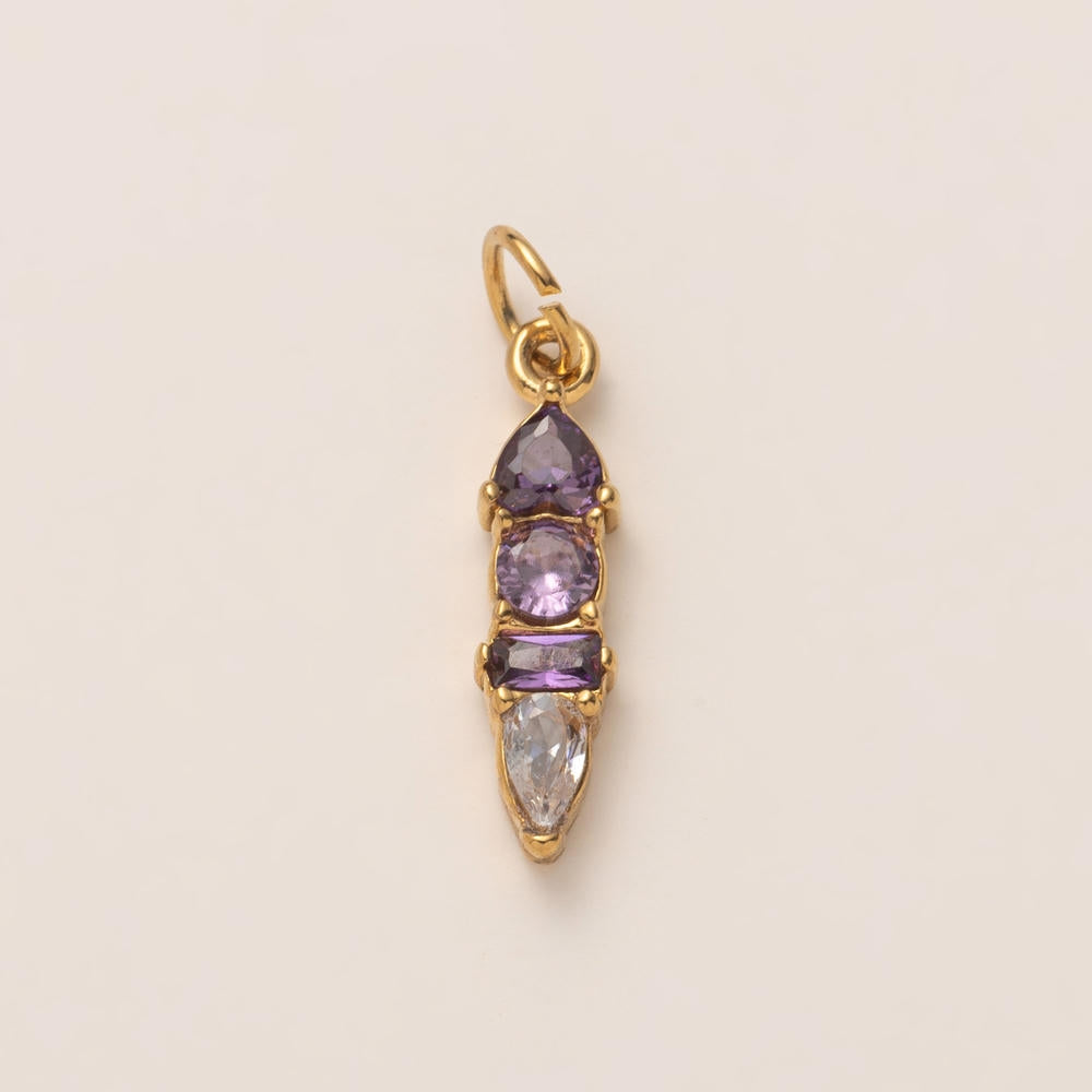 DIY 12 Months Birthstone Zircon Pendant 18K Gold JX24111602M