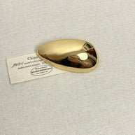 Modern Egg Drop Brooch | Polished Metal Lapel Pin for Blazer