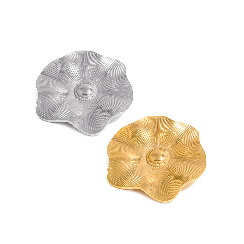 Textured Floral Brooch | Stainless Steel Minimalist Suit Pin