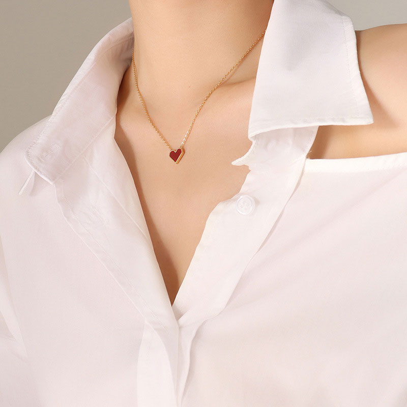 Red Heart Chain Necklace