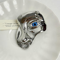 Nose Ring Mask Brooch | Half-Face Dramatic Lapel Pin
