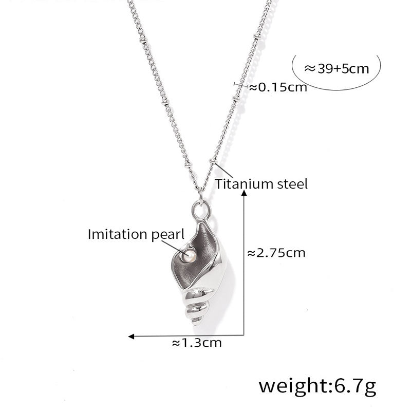 Gold Plated Conch Chain Necklace