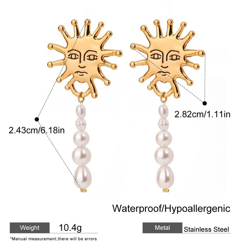 Sun Pearl Drop Earring