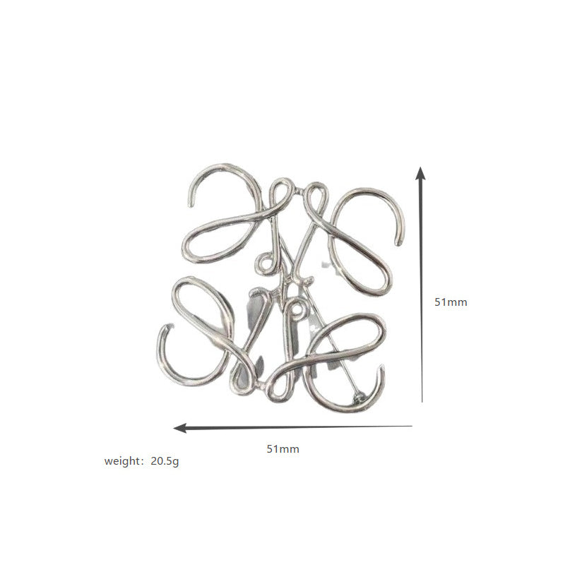 Geometric Square Brooch | Hollow-Out Pin for Coat & Blazer