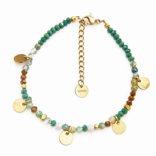 Colorful Stone Bead Bracelet JSB210102GN