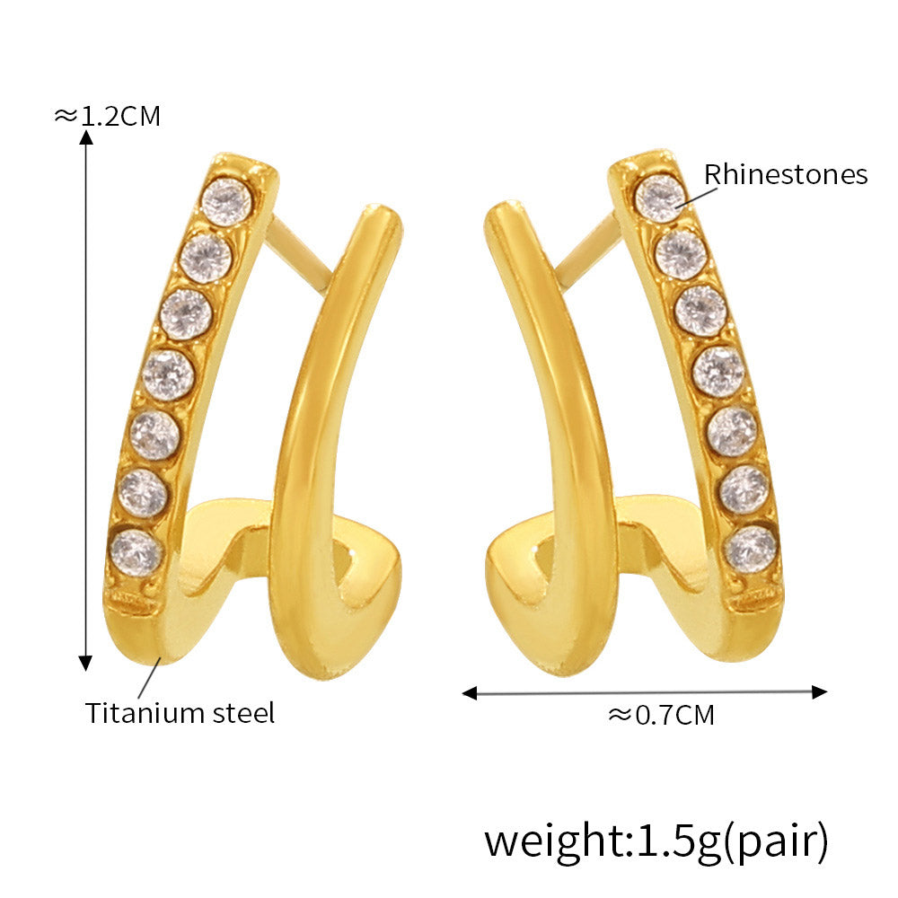 Two Row C Stud Earring JMF1620