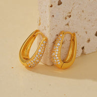 Pave U Hoop Earring JAN6187