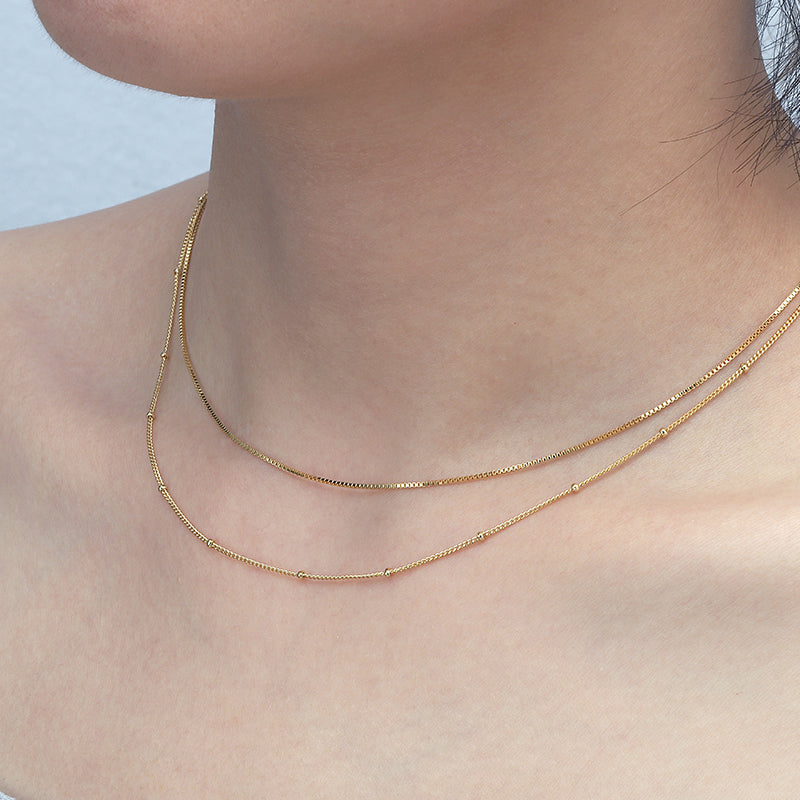 0.75mm Sterling Silver Box Chain Necklace