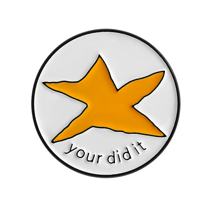 White and Yellow Star Brooch JJQqhxz3564