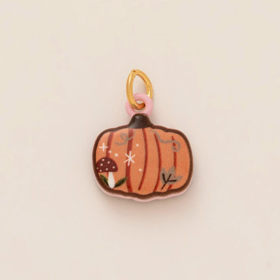 Colorful Pumpkin Bird Enamel Pendant 18K Gold Plated Women