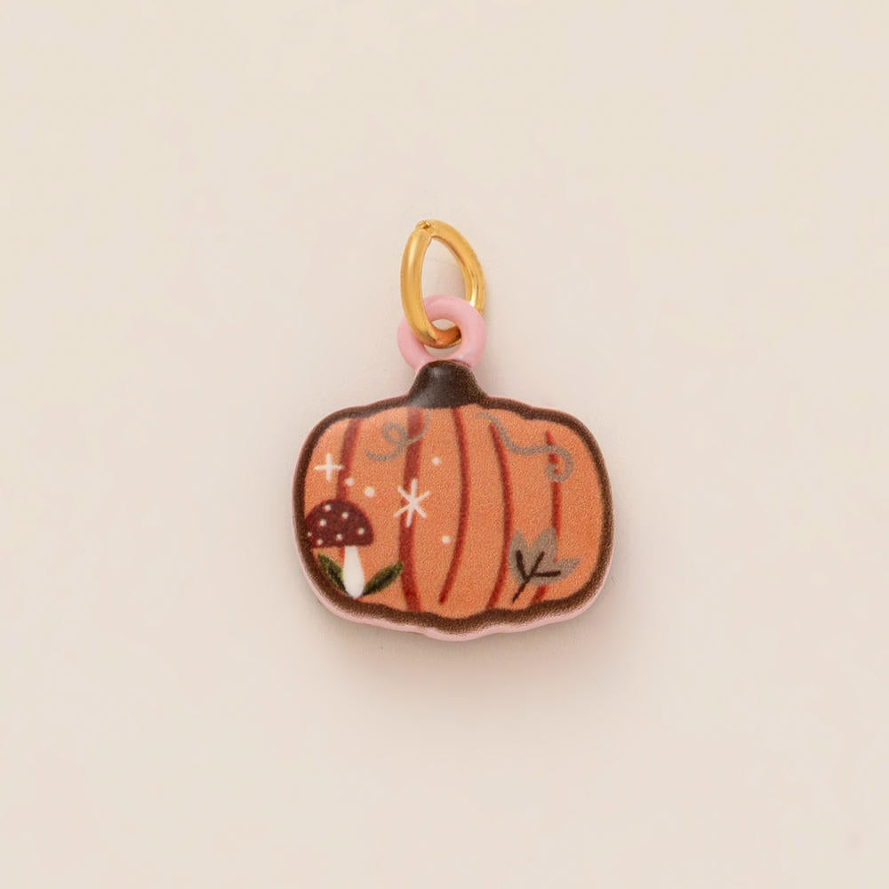 Colorful Pumpkin Bird Enamel Pendant 18K Gold Plated Women