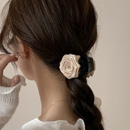 Gentle Milk Tea-colored Flower Hair Claw JMX046-rose