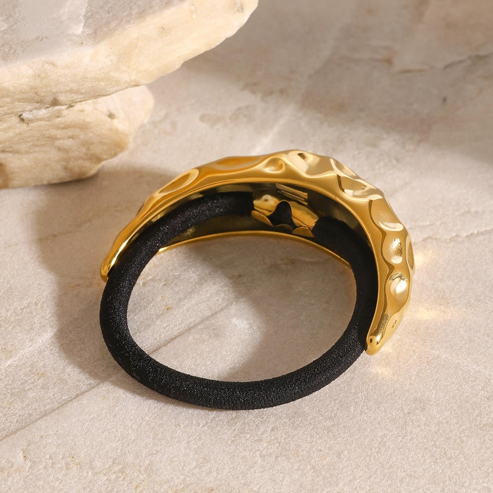 18K Gold C Shape Hair Tie Ponytail Holder JXH2408010