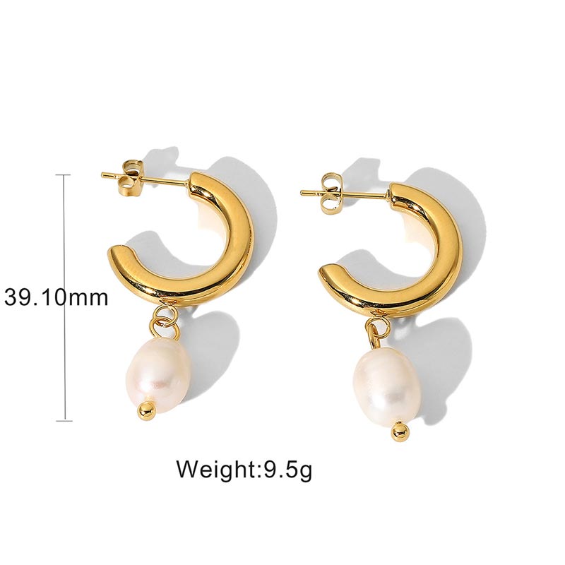 Pearl Drop Hoops