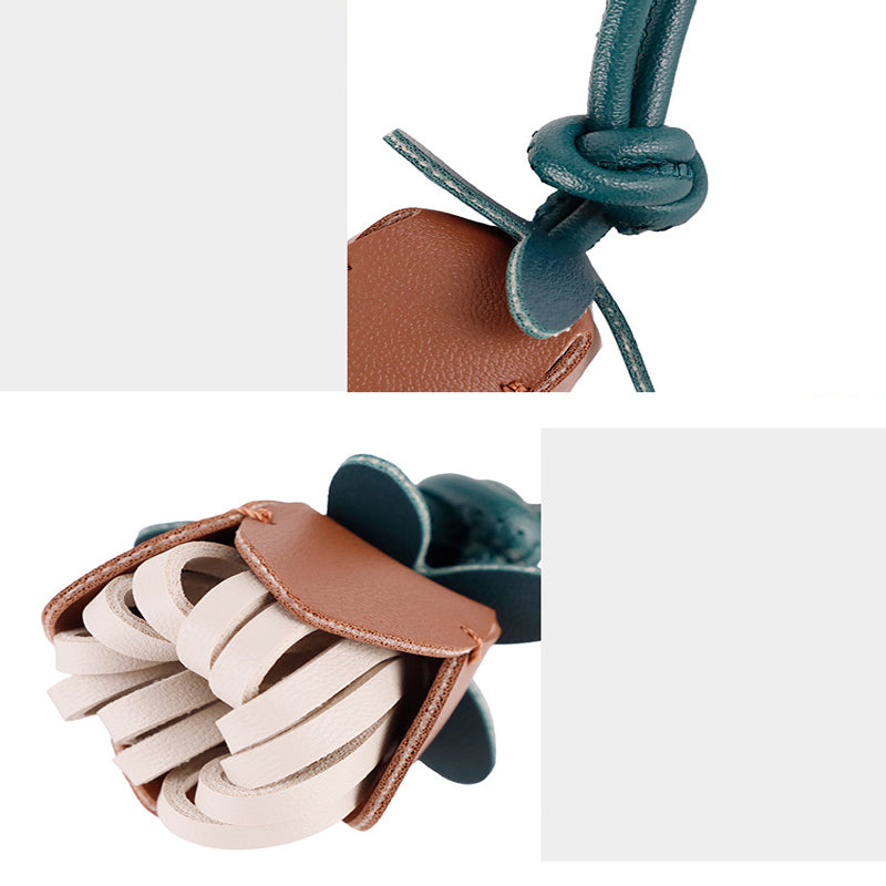 Luxury Rose Keychain | Leather Flower Bud Charm Elegant