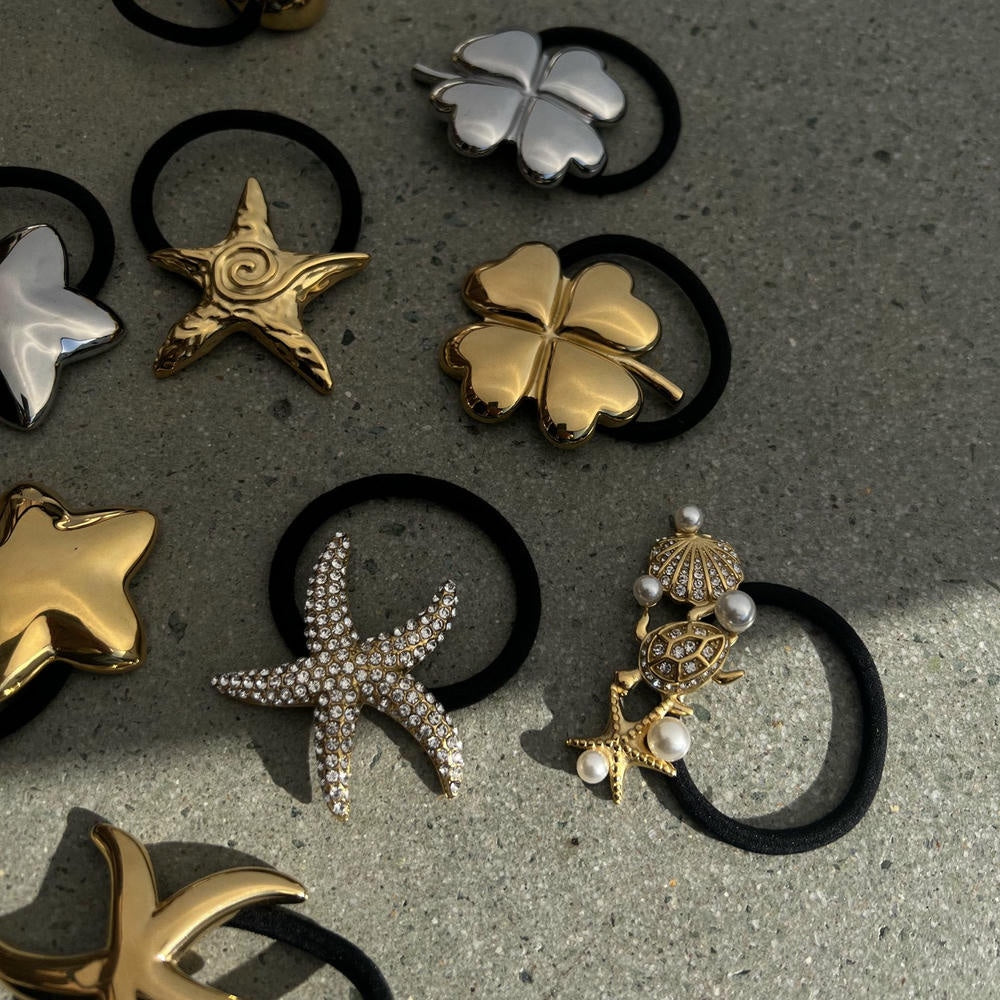 Star Hair Tie Stainless Steel Ponytail Holder JX Hot003