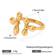 Double Flower Open Ring