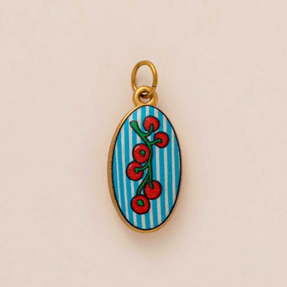 Oval Enamel Flower House Pendant DIY Charm Jewelry JX253203GK