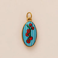 Oval Enamel Flower House Pendant DIY Charm Jewelry JX253203GK