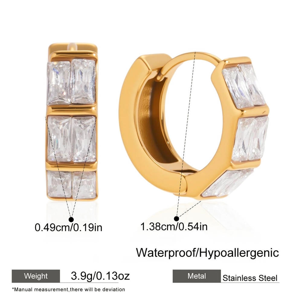 Gold Hoop Earrings | Zircon Luxury | Stainless Steel Women's