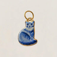 Cute Cat Ceramic Enamel Pendant Steel DIY Jewelry Wholesale