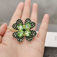 Green Clover Brooch | Four Leaf Lucky Pin | Women's Gift