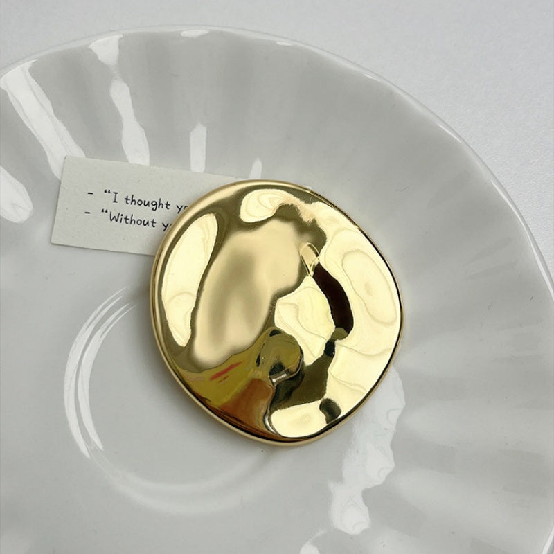 Asymmetric Oval Brooch | Geometric French Vintage Lapel Pin