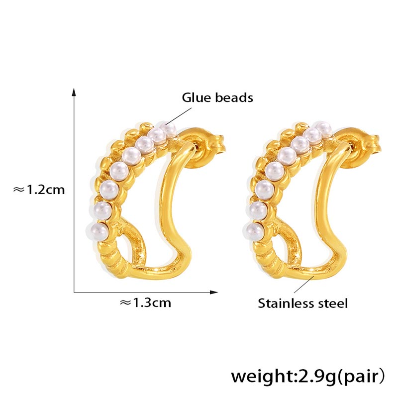 Row Pearl Hoop Earring
