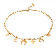 Multiple Charm Necklace Chain