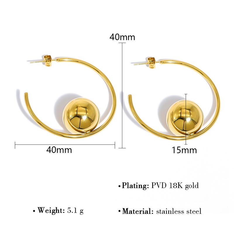 Ball Hoop Earring JSE010133