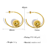 Ball Hoop Earring JSE010133