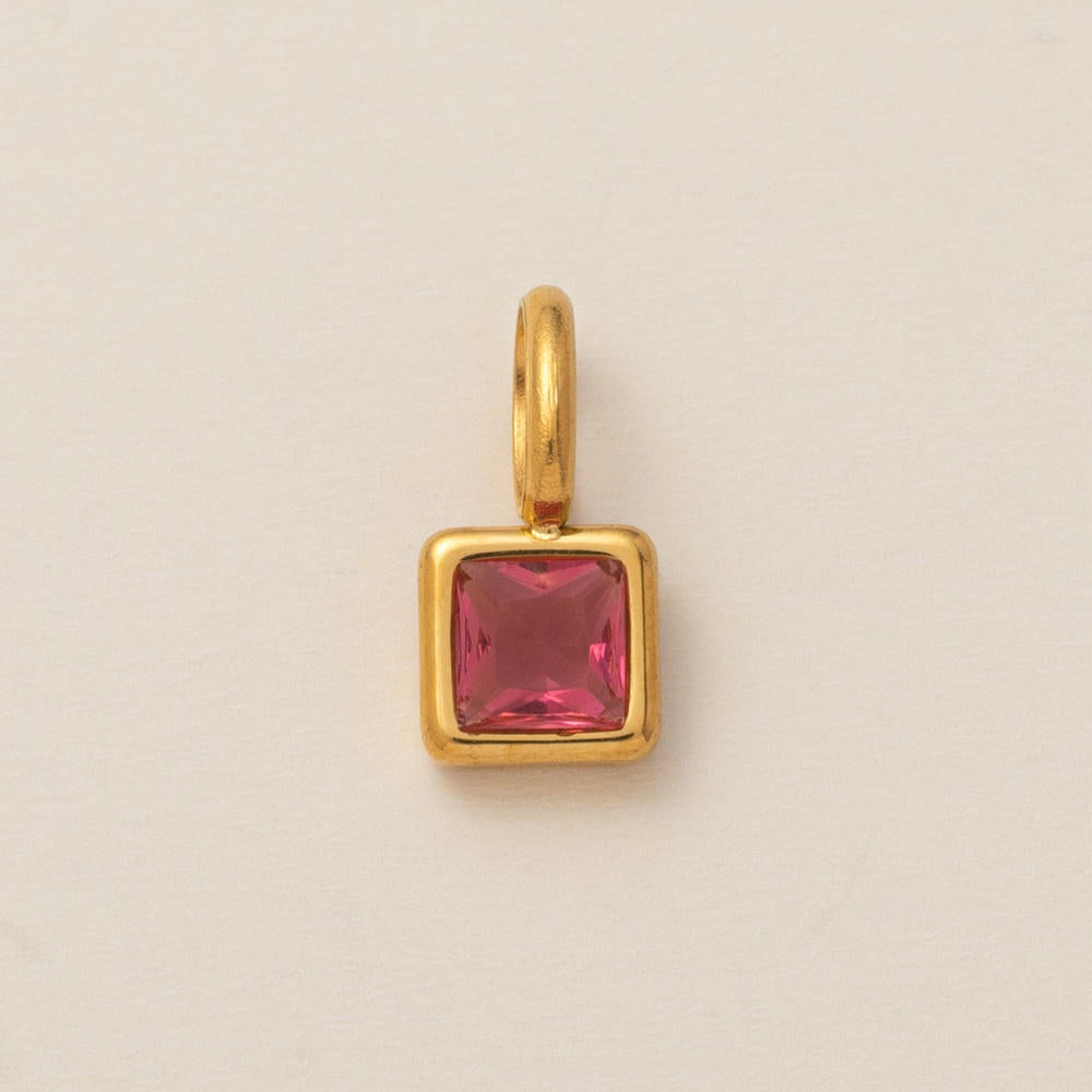 European Colorful 12 Birthstones Pendant Zircon DIY Charm