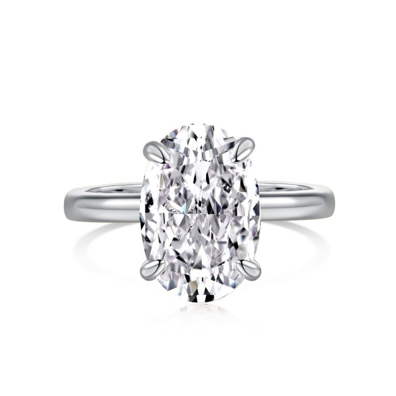 Oval  Ice Flower Cut CZ Wedding Ring JDY120849