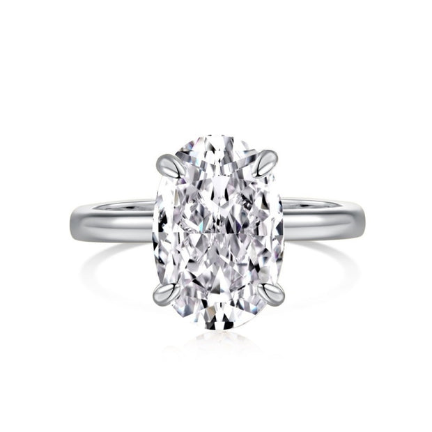 Oval  Ice Flower Cut CZ Wedding Ring JDY120849