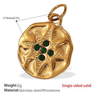 French Retro Starfish Round Necklace Pendant Rhinestones