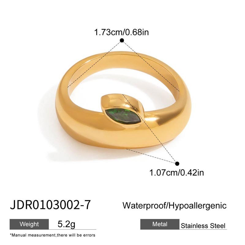 Green CZ Dome Ring