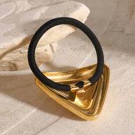 Geometric Triangle Hair Tie Stainless Steel Band JXH2408009