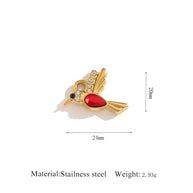 Cat Eye Gemstone Pendant Turtle Crab Steel 18K Gold DIY