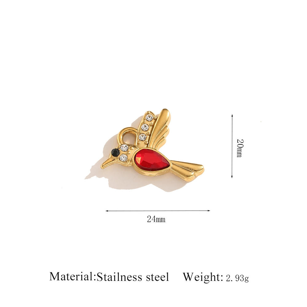 Cat Eye Gemstone Pendant Turtle Crab Steel 18K Gold DIY
