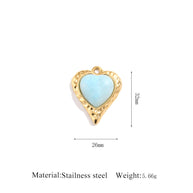 Luxury Style Heart Earrings Pendant Steel 18K Gold Plated